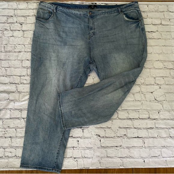 Ellos Womens Plus Size Blue Jeans Size 28‎ Tag 32 Curvy Denim High Rise Straight - Picture 7 of 16